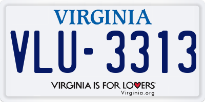 VA license plate VLU3313
