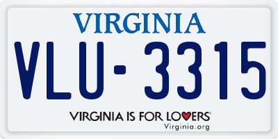 VA license plate VLU3315