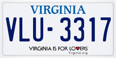 VA license plate VLU3317