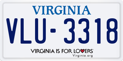 VA license plate VLU3318