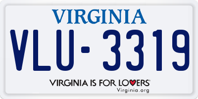 VA license plate VLU3319