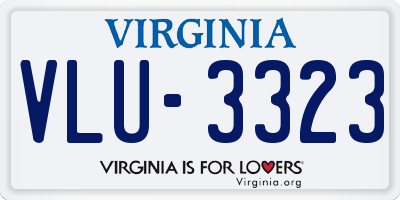 VA license plate VLU3323