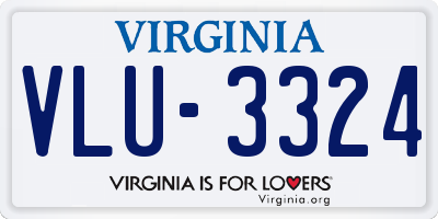 VA license plate VLU3324