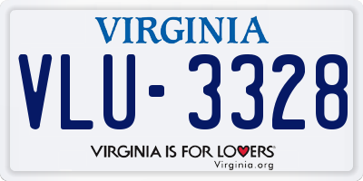 VA license plate VLU3328