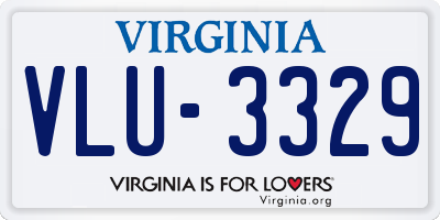 VA license plate VLU3329