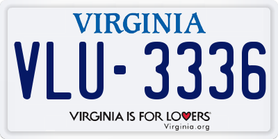 VA license plate VLU3336