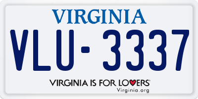 VA license plate VLU3337