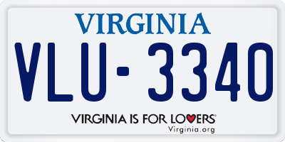 VA license plate VLU3340