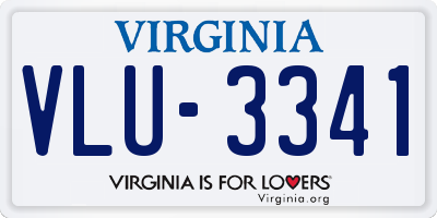 VA license plate VLU3341