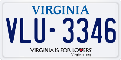 VA license plate VLU3346
