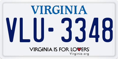 VA license plate VLU3348