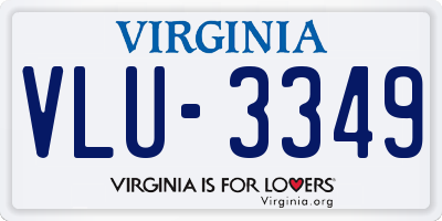 VA license plate VLU3349