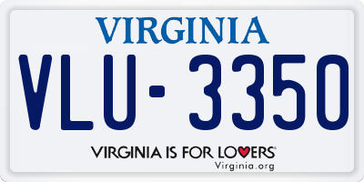 VA license plate VLU3350