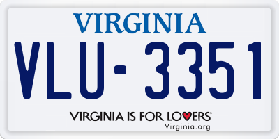 VA license plate VLU3351