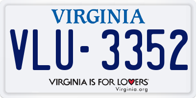 VA license plate VLU3352
