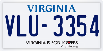 VA license plate VLU3354
