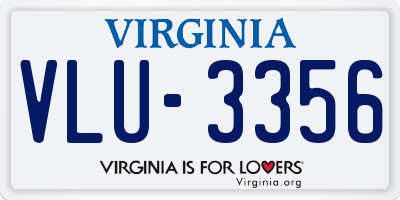 VA license plate VLU3356