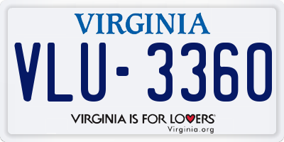 VA license plate VLU3360