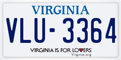 VA license plate VLU3364