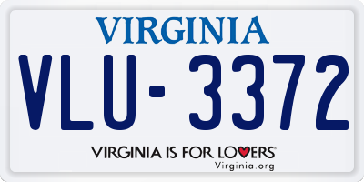 VA license plate VLU3372