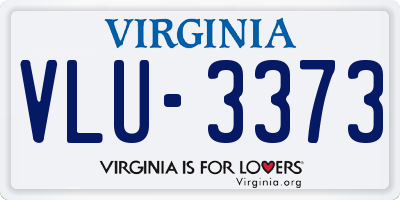 VA license plate VLU3373