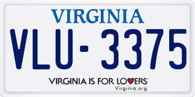VA license plate VLU3375