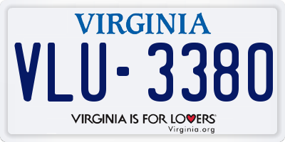 VA license plate VLU3380