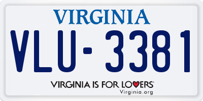 VA license plate VLU3381