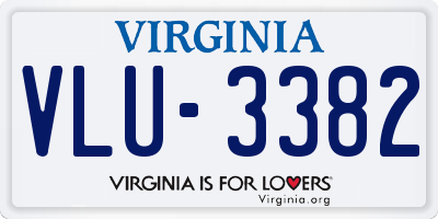 VA license plate VLU3382