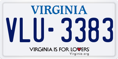 VA license plate VLU3383