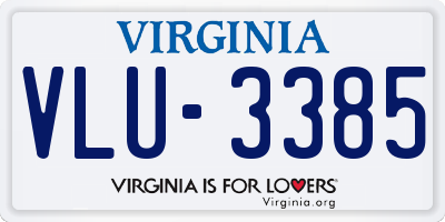 VA license plate VLU3385