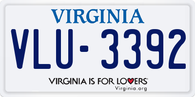 VA license plate VLU3392