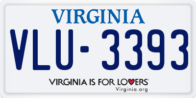 VA license plate VLU3393