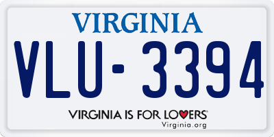 VA license plate VLU3394