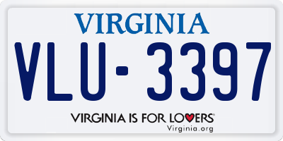 VA license plate VLU3397