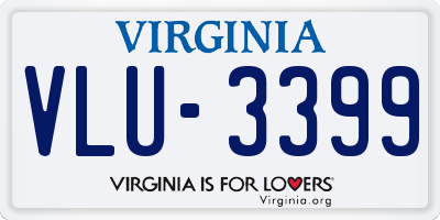 VA license plate VLU3399