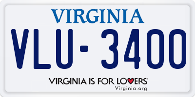 VA license plate VLU3400
