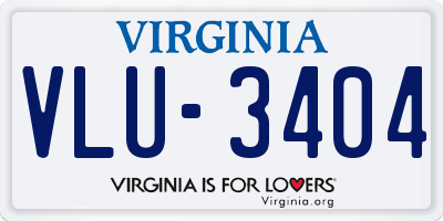 VA license plate VLU3404