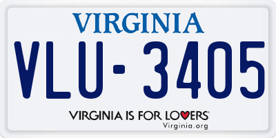 VA license plate VLU3405