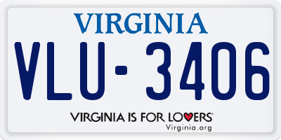 VA license plate VLU3406