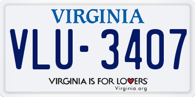 VA license plate VLU3407