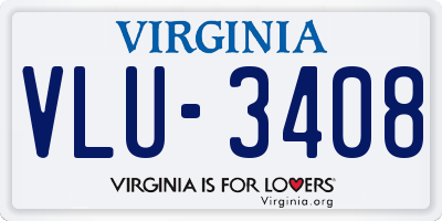 VA license plate VLU3408