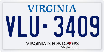 VA license plate VLU3409