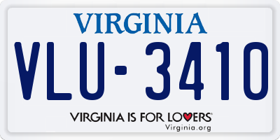 VA license plate VLU3410