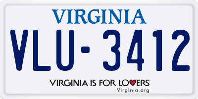 VA license plate VLU3412
