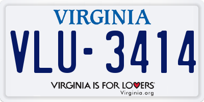 VA license plate VLU3414