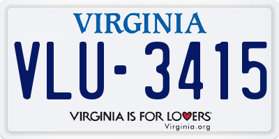 VA license plate VLU3415