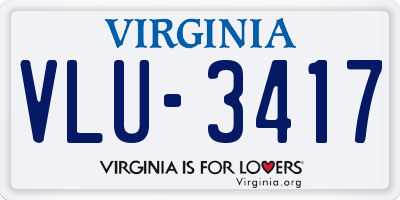 VA license plate VLU3417