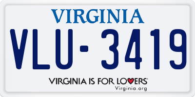 VA license plate VLU3419