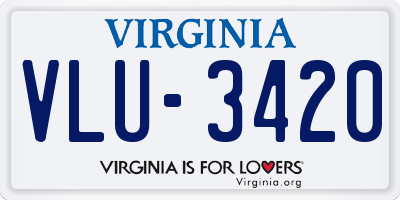 VA license plate VLU3420